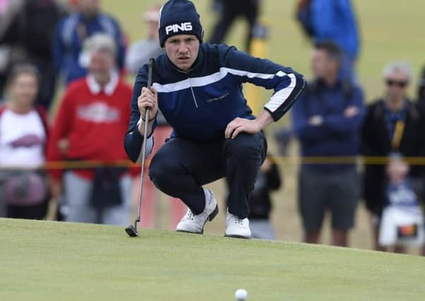 Connor Syme lines up a putt on the 10th green at Royal Birkdale. Picture Ian Rutherford
