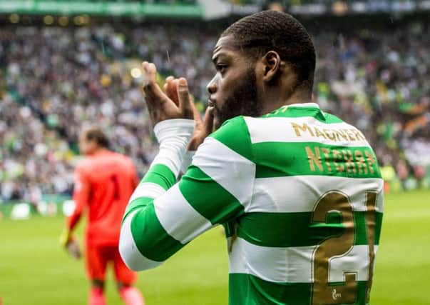 New Celtic signing Olivier Ntcham steps on to the pitch for his competitive debut. Picture: SNS