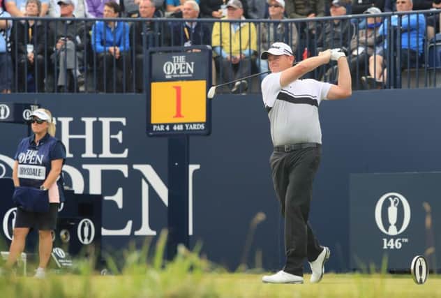 David Drysdale tees off in the third round of the 146th Open Championship at Royal Birkdale. Picture: Getty Images