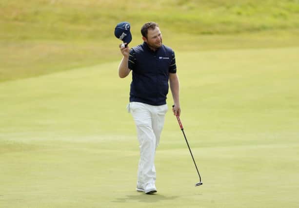 South African Branden Grace acknowledges the crowd after completing his eight-under-par 62 at Royal Birkdale. Picture: Getty Images