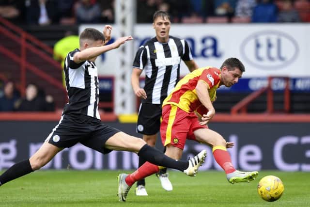 Partick Thistle's Kris Doolan rifles in his side's opening goal in a dominant win. Picture: SNS/Alan Harvey
