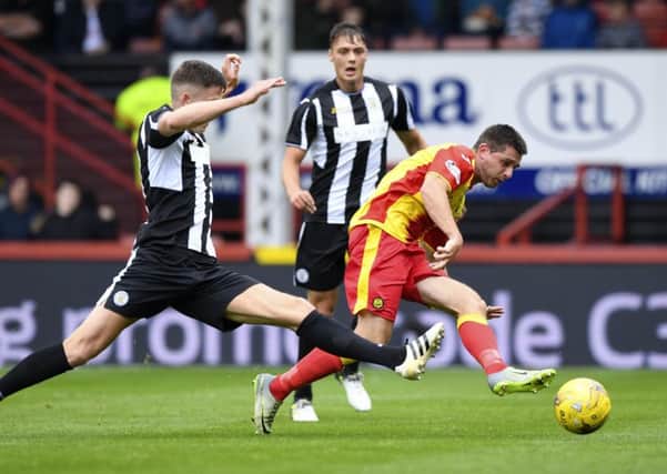 Partick Thistle's Kris Doolan rifles in his side's opening goal in a dominant win. Picture: SNS/Alan Harvey