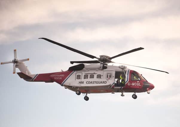A helicopter from Stornoway was involved in the search and rescue operation. Picture: John Devlin