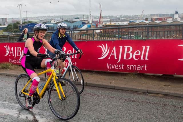 Hutton, who lost both hands and feet in 2013 following a near-fatal bout of sceptecemia, battled painful sores caused by her prosthetic legs to cycle 10km as part of the event