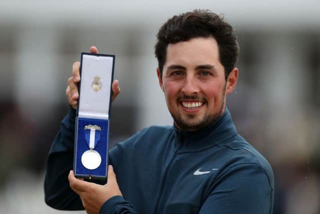 England's Alfie Plant with his silver medal for best amateur. Picture: PA