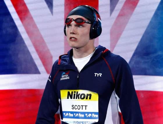 BUDAPEST, HUNGARY - JULY 25:  Duncan Scott of Great Britain walks out prior to the Men's 200m Freestyle final on day twelve of the Budapest 2017 FINA World Championships on July 25, 2017 in Budapest, Hungary.  (Photo by Adam Pretty/Getty Images)