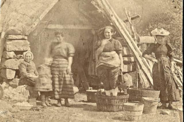 Washday at Auchindrain, possibly around 1870. PIC: The Auchindrain Trust.