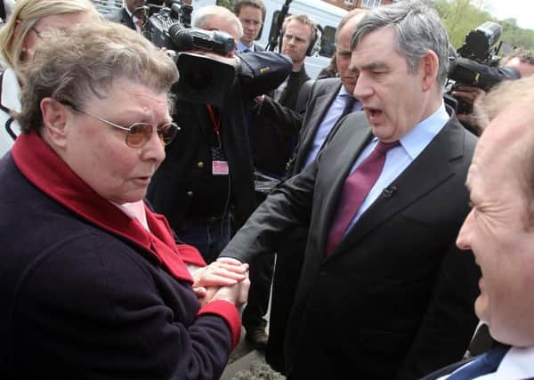 Gordon Brown meets his political nemesis Gillian Duffy in Rochdale  and the rest is history.
