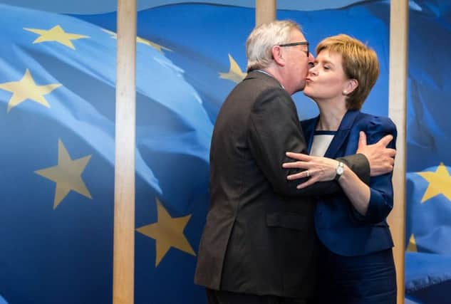 Jean-Claude Juncker and Nicola Sturgeon.