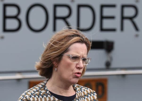 Home Secretary Amber Rudd speaks at Troon as part of her visit to Scotland. Picture; PA