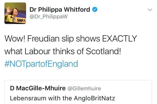 Dr Whitford's tweet on Friday morning