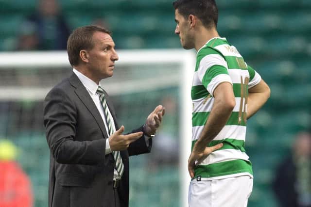 Tom Rogic played up front for Celtic against Rosenborg on Wednesday. Picture: SNS
