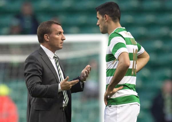 Tom Rogic played up front for Celtic against Rosenborg on Wednesday. Picture: SNS