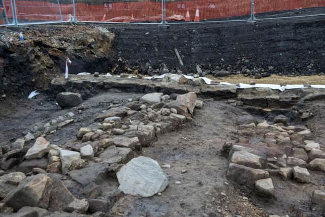 The centuries-old remains of two castles in Partick were uncovered in 2016. Picture: Contributed