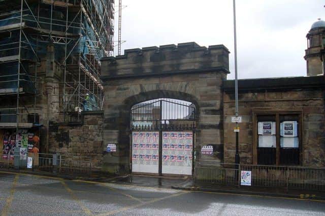 A castellated gate at the Royal Infirmary in Glasgow marks the site of the former Bishop's Castle