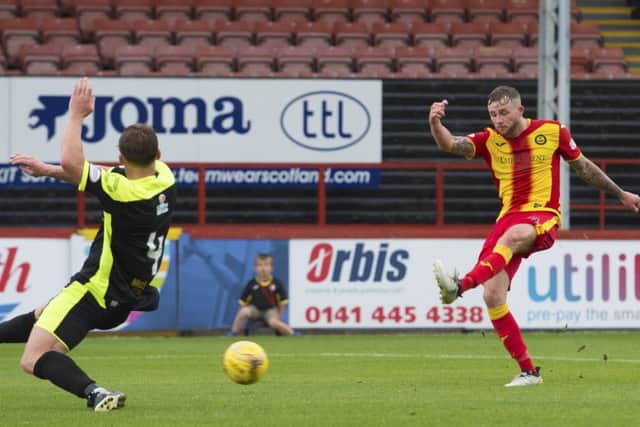 Christie Elliot opens the scoring. Picture: SNS/Alan Harvey