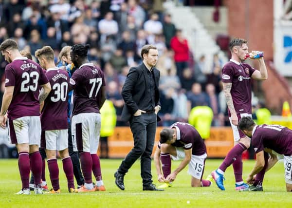 Hearts head coach Ian Cathro faces questions about his future. Picture: SNS/Roddy Scott