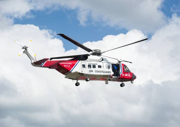 A coastguard helicopter was dispatched to the scene. Picture: John Devlin