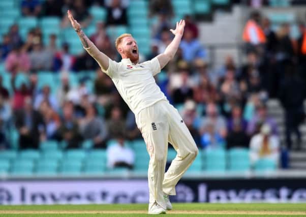 Ben Stokes appeals unsuccessfully for the wicket of Temba Bavuma but he did claim two victims. Picture: AFP/Getty Images