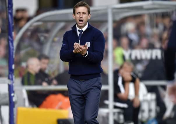 Neil McCann and his players were delighted with the Betfred Cup draw. Picture: SNS.
