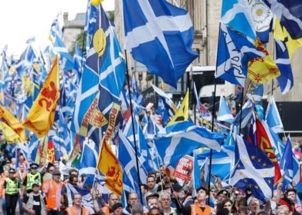 Independence supporters at a recent rally in Glasgow