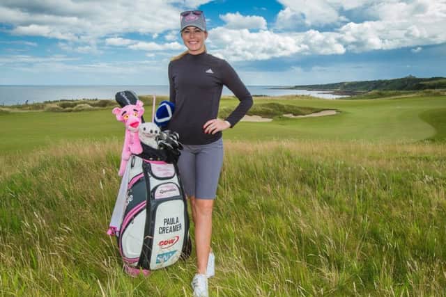 American Paula Creamer was delighted with her four-under 68 in the Castle Course qualifier. Picture: Tristan Jones.