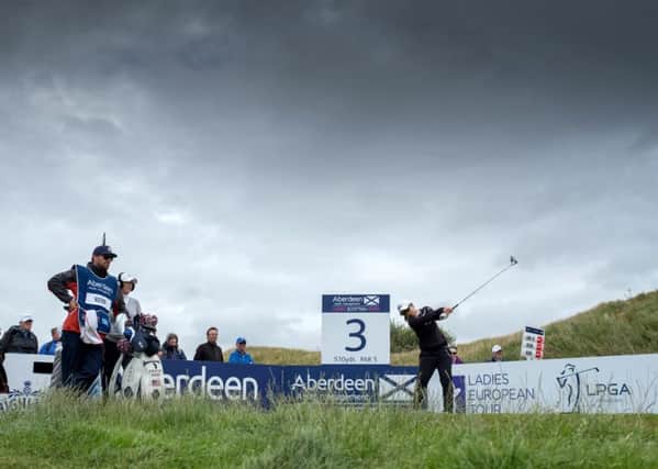 Korea's Sei Young Kim tees off at the third hole during day three of the Aberdeen Asset Management Ladies Scottish Open at Dundonald Links. Picture: Kenny Smith/PA