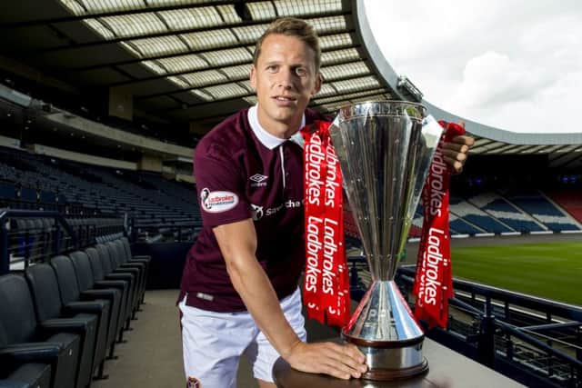 Hearts captain Christophe Berra was at Hampden yesterday for the SPFL season launch. Picture: SNS.