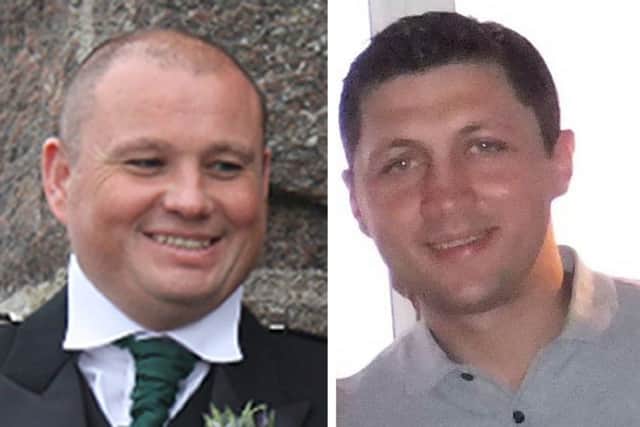 Iain Macdougall (left) and Ryan McGuckin died after getting into difficulty in waters in the Outer Hebrides. Picture: Police Scotland/PA Wire