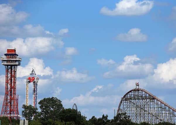 Six theme park rides in UK have been shut after death on simialr ride in US. Picture: Ronald Martinez/Getty Images