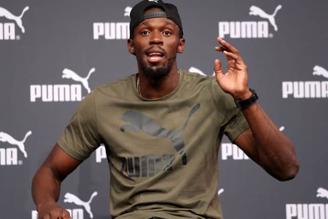 Usain Bolt speaks at a press conference ahead of the World Championships. Picture: Martin Rickett/PA Wire