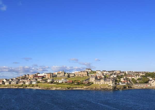 Lerwick town center under blue sky, Lerwick, Shetland. Picture; Getty