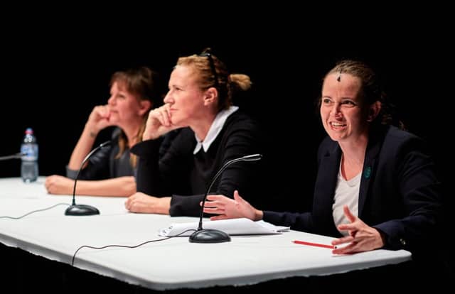 Adrienne Truscott, Zoe Coombs Marr and Ursula Martinez get their revenge on critics in Wild Bore at the Traverse