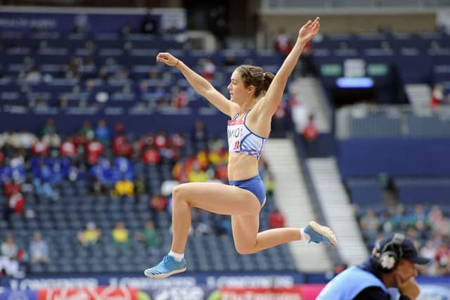 Jade Nimmo of Scotland takes part in the long jump at Hampden Park during the 2014 Commonwealth Games in Glasgow. Picture: Michael Gillen/JP