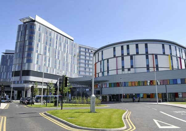 The new Queen Elizabeth Hospital in Glasgow.  Reports suggest that patients are increasing being given drips to use at home, in an effort to free up hospital beds.  Picture: TSPL