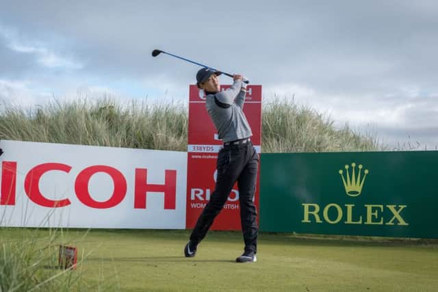 Michelle Wie tees off at the fifth hole during day one of the Ricoh Women's British Open at Kingsbarns. Picture: Kenny Smith/PA Wire