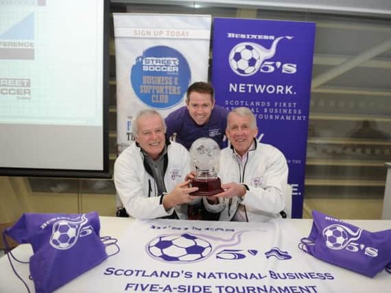 Business Fives MD John McClarey pictured centre with Pat Stanton & Gary Mackay. Picture: Contributed