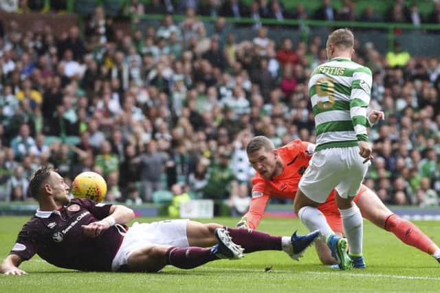 Celtic's Leigh Griffiths opens the scoring. Picture: SNS/Craig Williamson