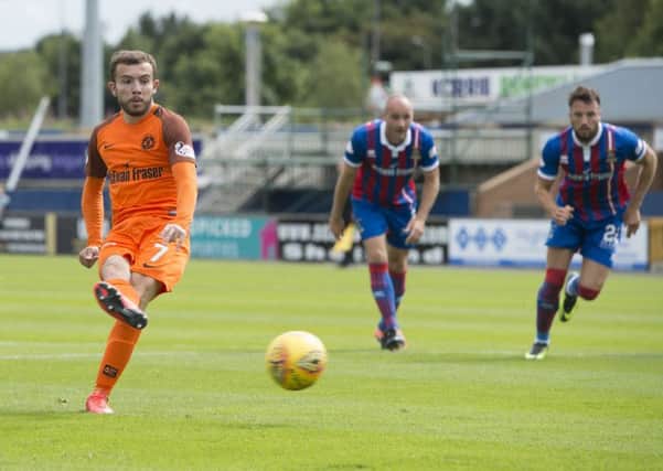 Dundee Utd's Paul McMullan scores to make it 1-0. Picture: SNS/Ross Parker