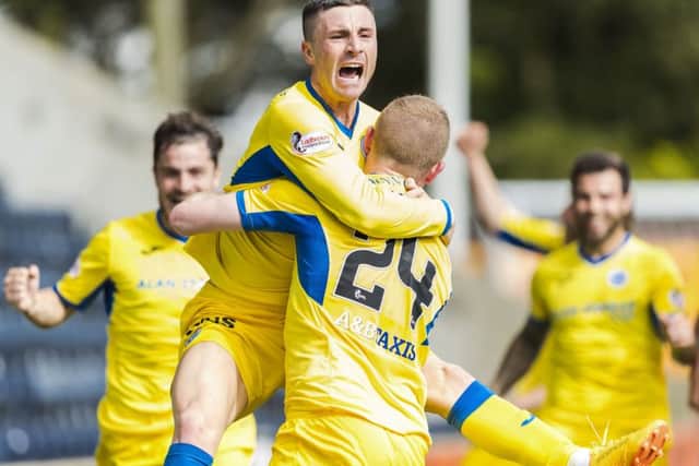St Johnstone's Michael O'Halloran celebrates his winning goal. Picture: SNS/Roddy Scott