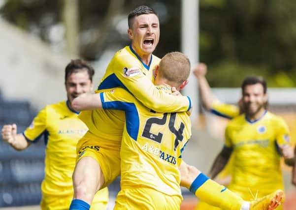 St Johnstone's Michael O'Halloran celebrates his winning goal. Picture: SNS/Roddy Scott