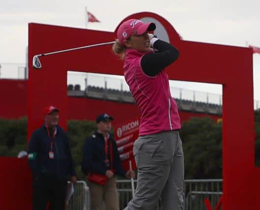 Sally Watson signed off from professional golf after playing in the Ricoh Women's British Open at Kingsbarns, where she hit the opening shot on Thursday. Picture: Getty Images