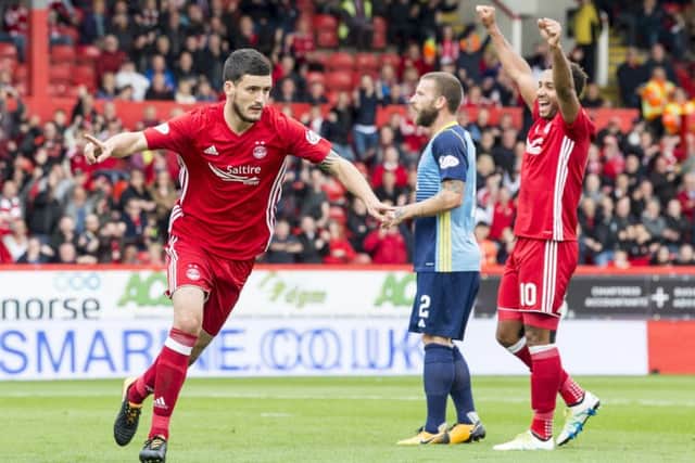 Aberdeen's Anthony O'Connor opens the scoring. Picture: SNS