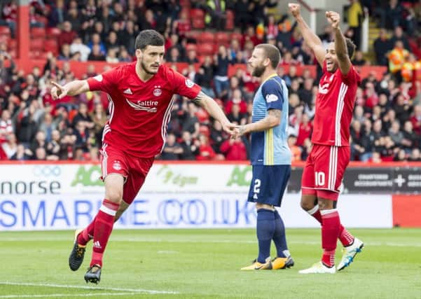 Aberdeen's Anthony O'Connor opens the scoring. Picture: SNS