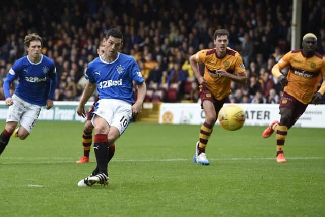 Graham Dorrans puts Rangers 2-1 up from the penalty spot. Picture: PA