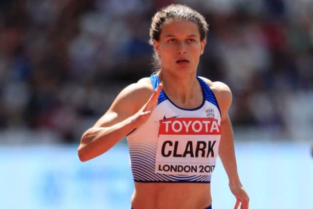 Zoey Clark finished third in her heat. Picture: PA.