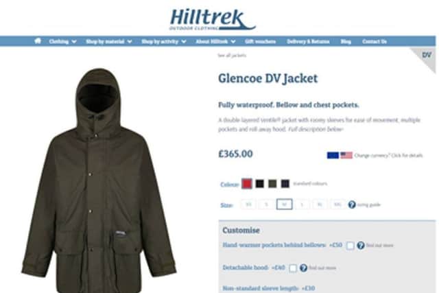 The Glencoe jacket sold by Hilltrek. Picture: Contributed