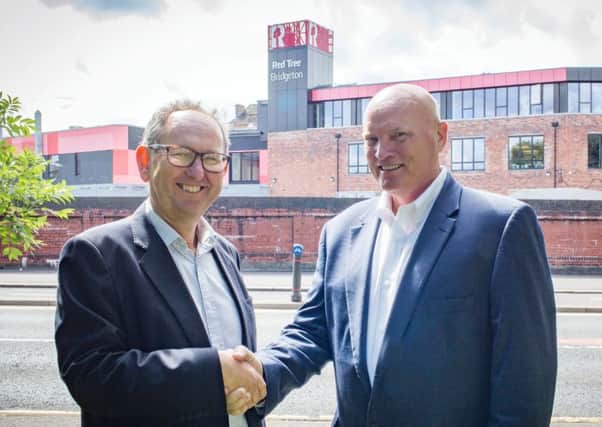 Clyde Gateway chief executive Ian Manson, left, with IWS boss Lynn Mueller. Picture: Contributed