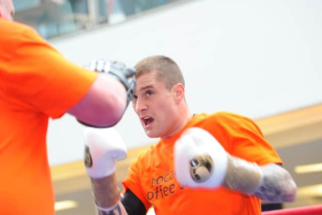 Ricky Burns in an open training session at St Enoch Square, Glasgow. Picture: Robert Perry