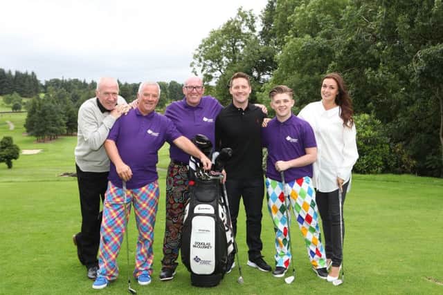 Celtic legend Chic Charnley, David Sherwood, Alzheimer Scotland fundraising ambassador Dougie McCluskey, Kris Commons, Nicholas McDonald and Lisa Hague. Picture: Brian Nixon/Supplied